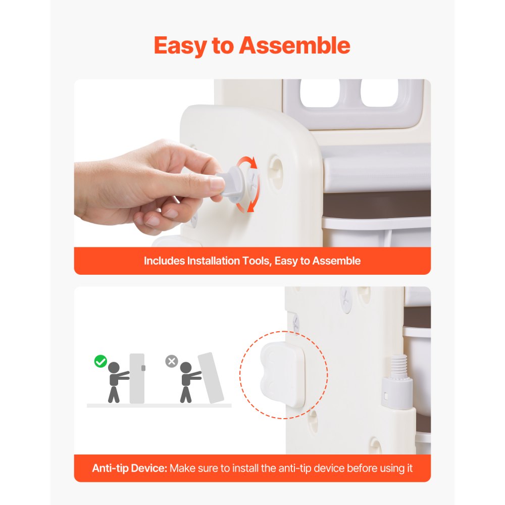 VEVOR 4-Tier Kids Toy Storage with Bookshelf with 10 Movable Plastic Bins