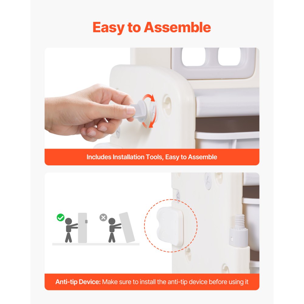 VEVOR Kid Toy Storage and Bookshelf with 10 Movable Plastic Bins & Drawing Board