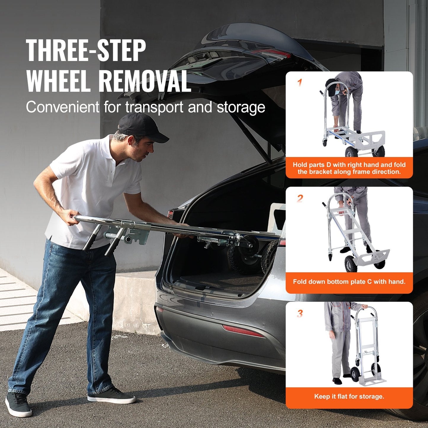 Heavy Duty Aluminum Convertible Hand Truck and Platform Cart, 363 kg Capacity