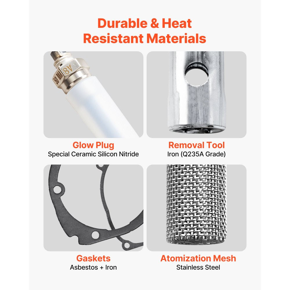 8V Glow Plug Repair Kit, Glow Plug Heater Repair Parking Heater Maintenance Kit with Atomization Mesh, Compatible with 2KW 5KW 8KW Diesel Air Heaters Models, Diesel Heaters Parts for Car Truck