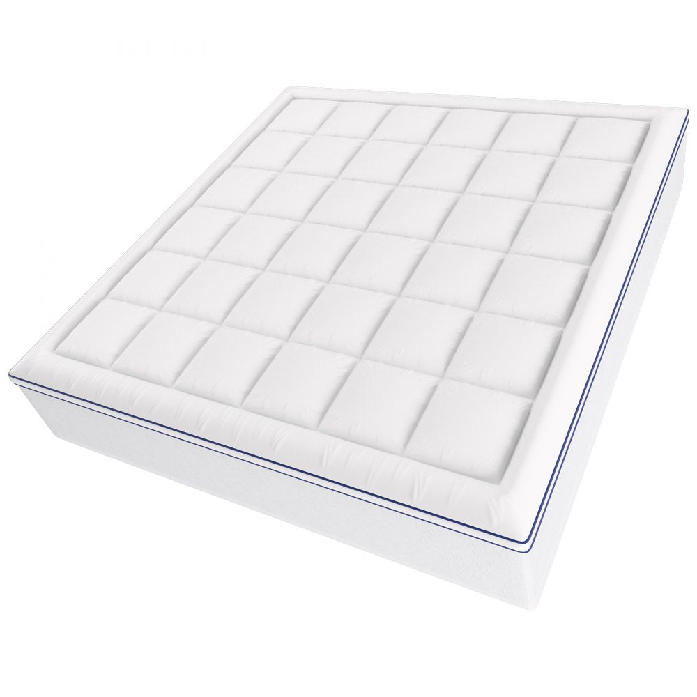 VEVOR Mattress Topper Premium Memory Foam Fiber Fill King 101.6 mm Thickness