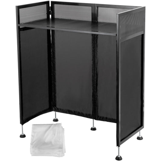 VEVOR DJ Facade Table 20x40x45 Inches, DJ Booth Flat Table Top 20x40 Inch, Adjustable