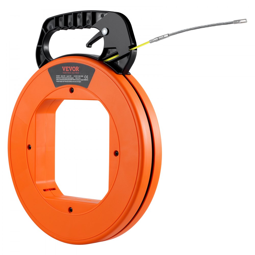VEVOR Fish Tape Wire Cable Line Puller 60.96m 4.7mm Fiberglass High Plastic Case