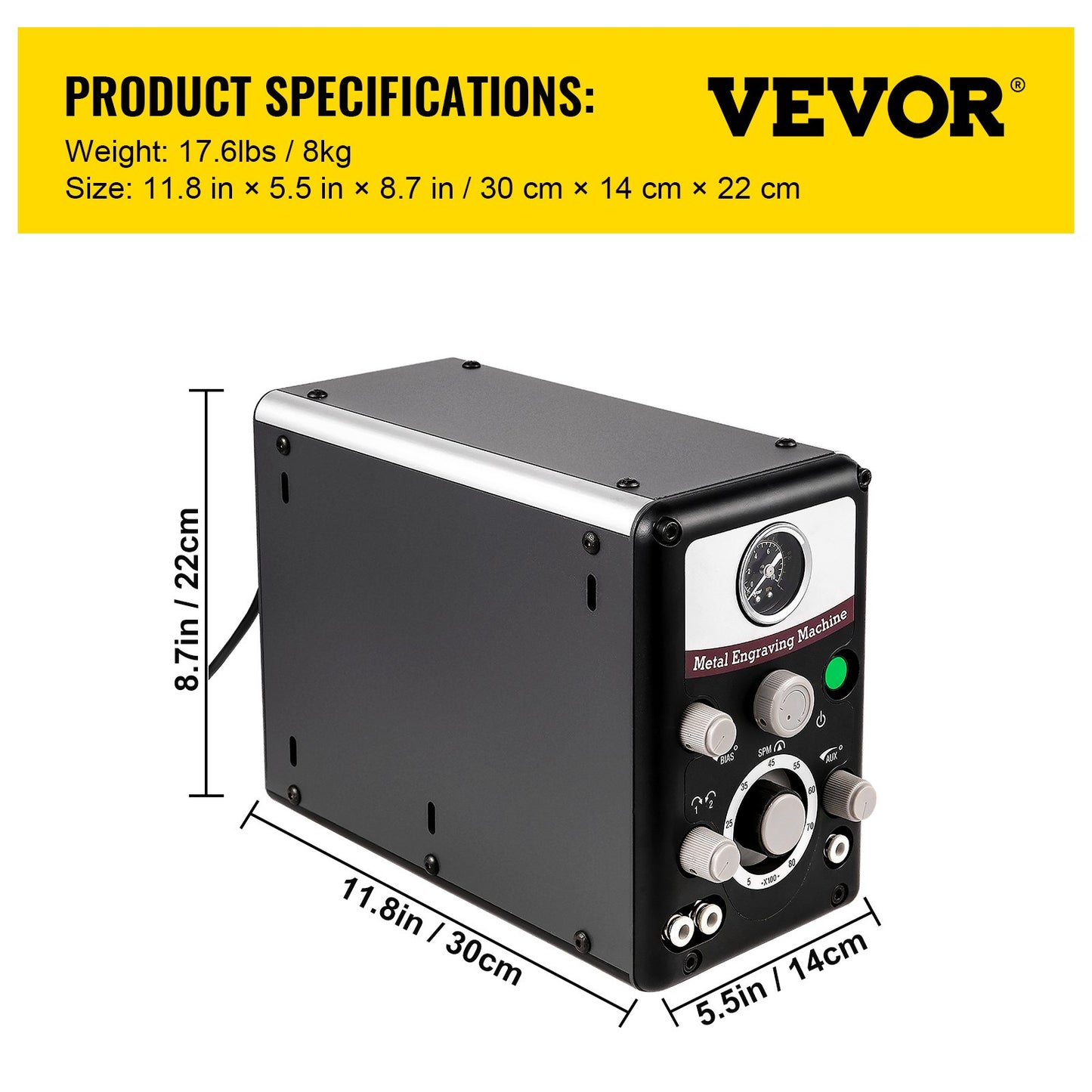 VEVOR Jewelry Pneumatic Engraving Machine 400-8000 Rpm Adjustable Speed Pneumatic