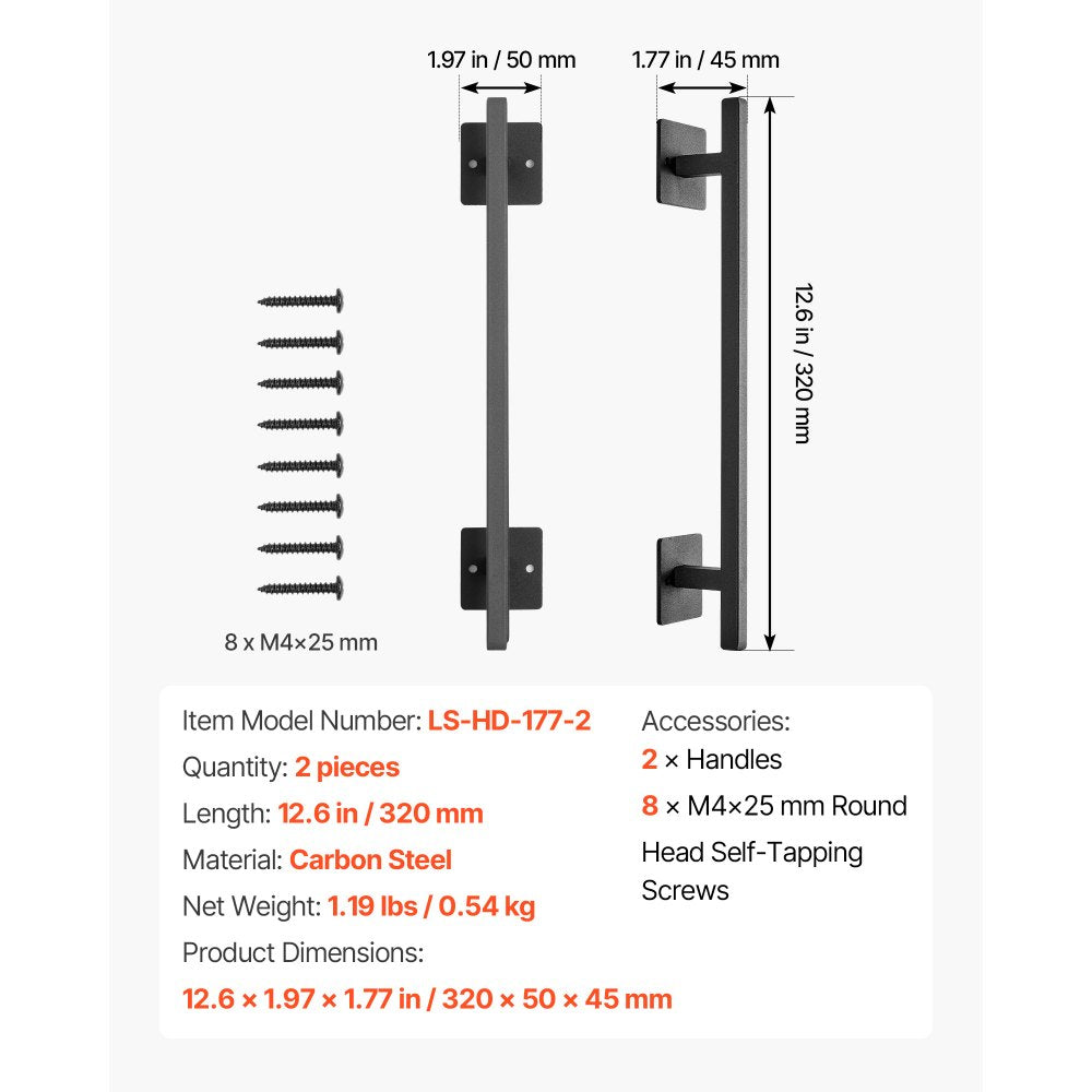 4Pcs Barn Door Handles 320 mm Rustic Heavy Duty Garden Gate Shed Pulls