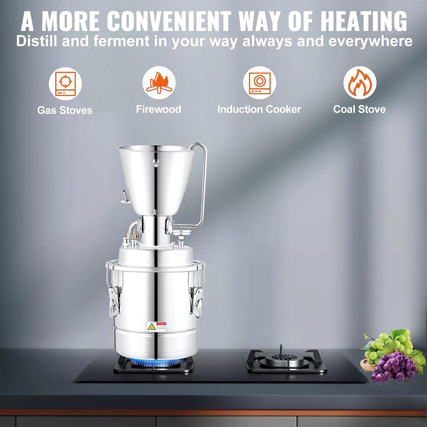 70L Alcohol Distiller Machine with Thermometer and Exhaust Valve