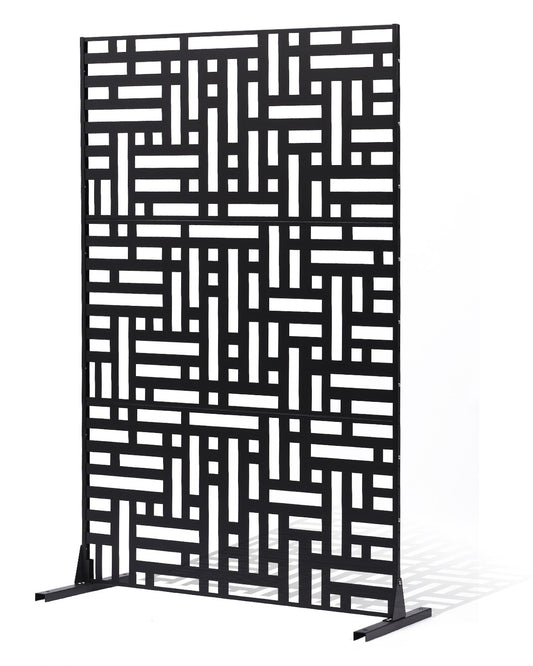 VEVOR Metal Privacy Screen 47" x 76" Outdoor Privacy Screens & Panels Black