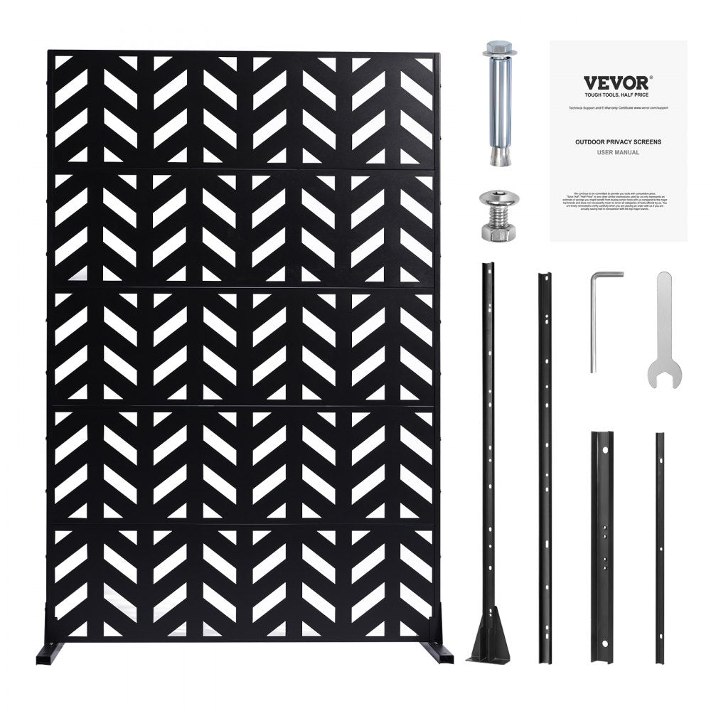 VEVOR Metal Privacy Screen 47" x 72" Freestanding Outdoor Privacy Screens