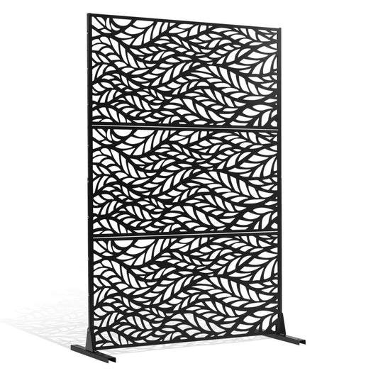 VEVOR Metal Privacy Screen 47" x 72" Outdoor Privacy Screens & Panels Black