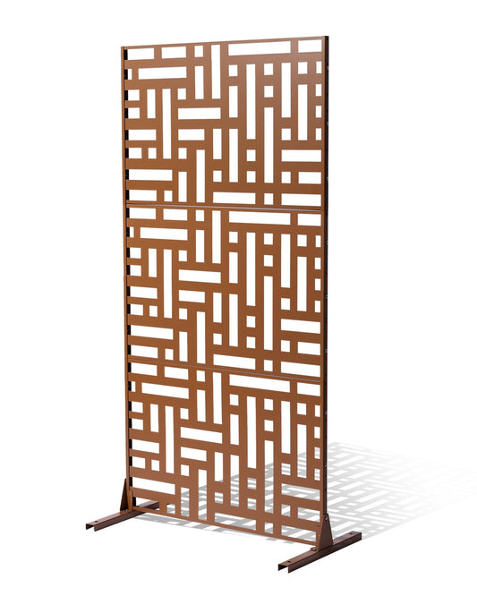 VEVOR Metal Privacy Screen 47" x 76" Outdoor Privacy Screens & Panels Brown