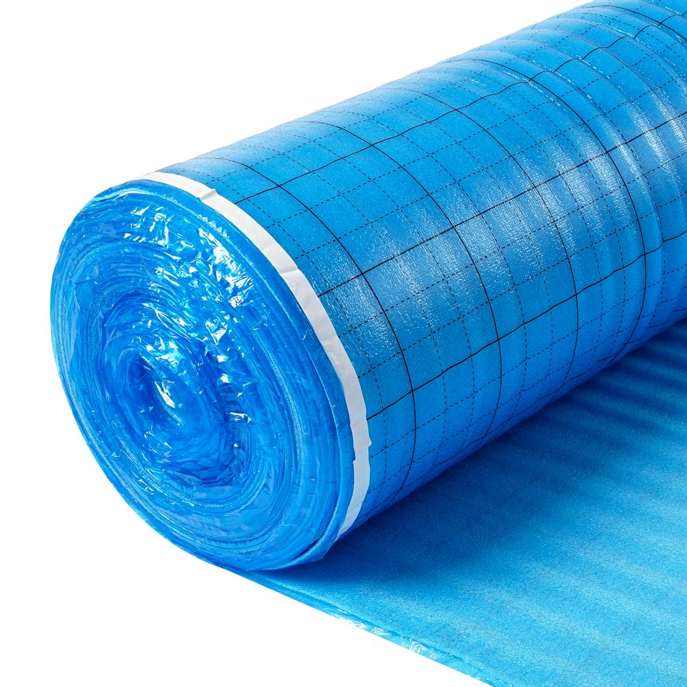 Floor Underlayment 18.6 m² 3mm 3-in-1 Vapor Barrier for Laminate Blue