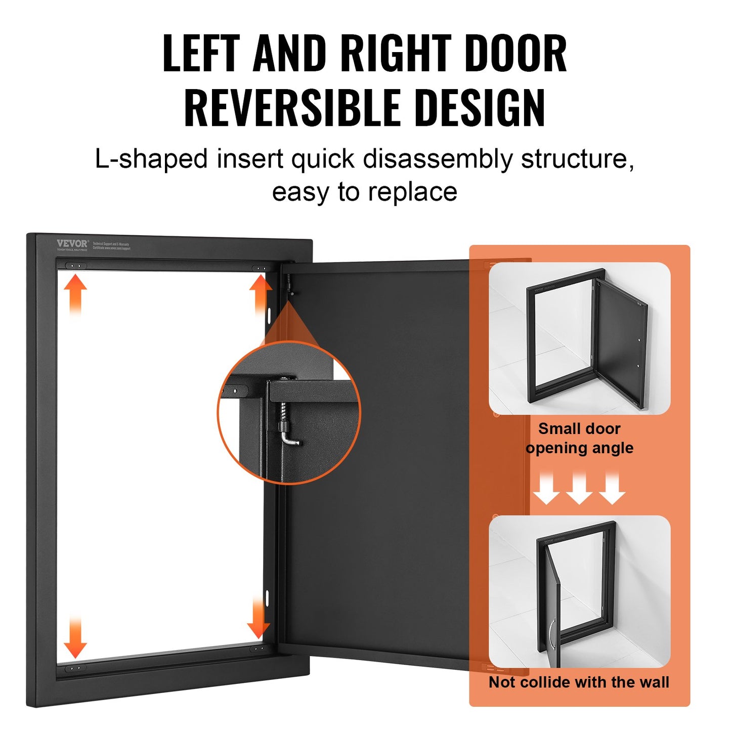 VEVOR BBQ Access Door, 415x570 mm Single Outdoor Kitchen Door, Cold Plate Flush
