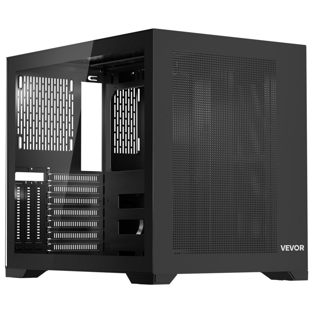 VEVOR Mid-Tower ATX PC Case Dual Chamber Gaming Computer Case No Fan Included