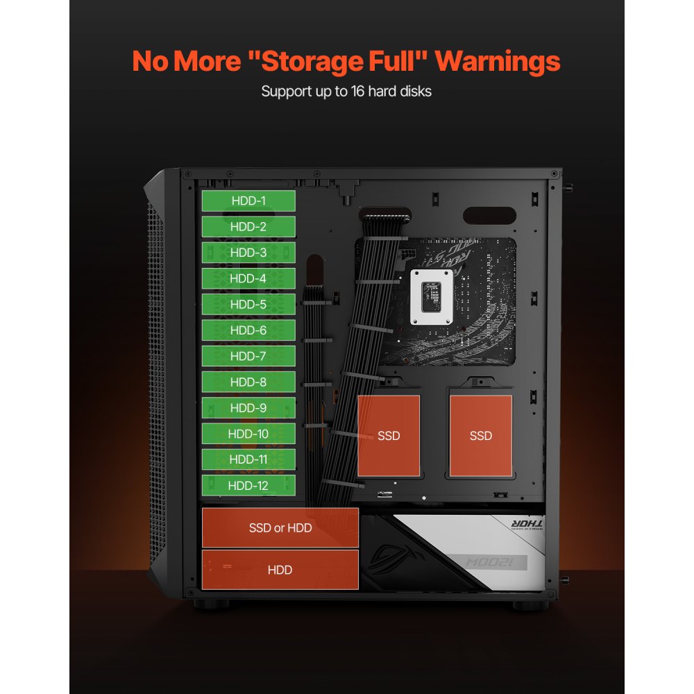 VEVOR PC Gaming Case Mid-Tower Computer Case 4 x 120 mm Fans for ATX/M-ATX/ITX