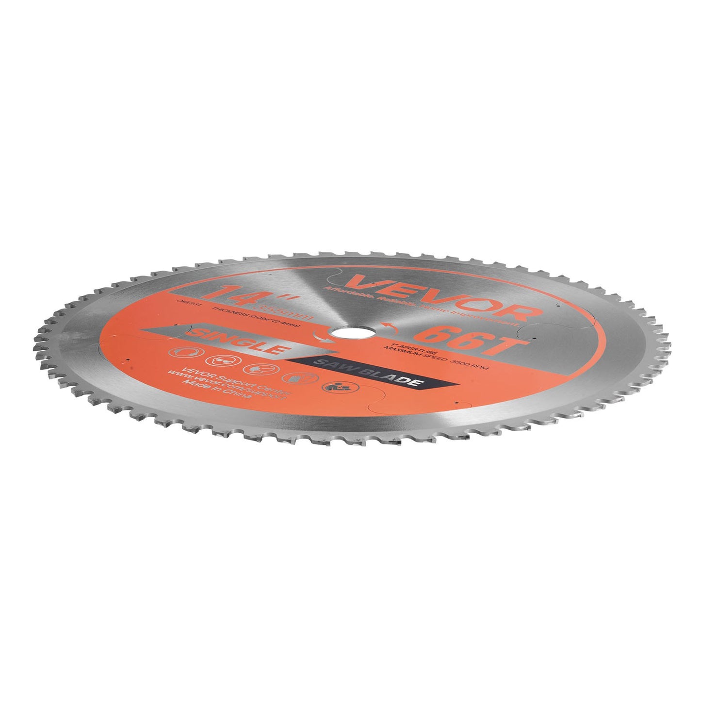 Circular Saw Blade, 355 mm Diameter, 66 Sharp Alloy Teeth, 25.4 mm Arbor, Fine Finish, Metal Cutting Blade for Circular Saw, with Noise-Reducing Heat Vents, for Cutting Steel and Aluminum