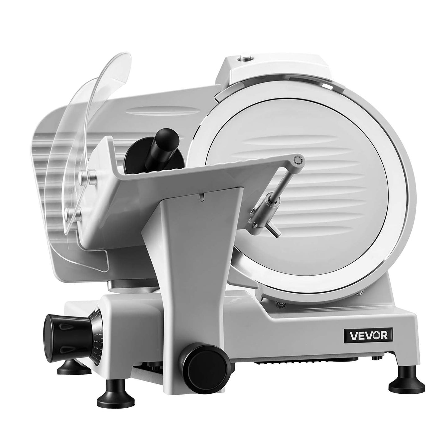 Commercial Meat Slicer, 300W Electric Cutter, Removable 25cm Carbon Steel Blade and Food Tray, 0-12mm Adjustable Thickness Food Slicer Machine,for Frozen Meat, Ham, Baguett, Steak, ETL Approved