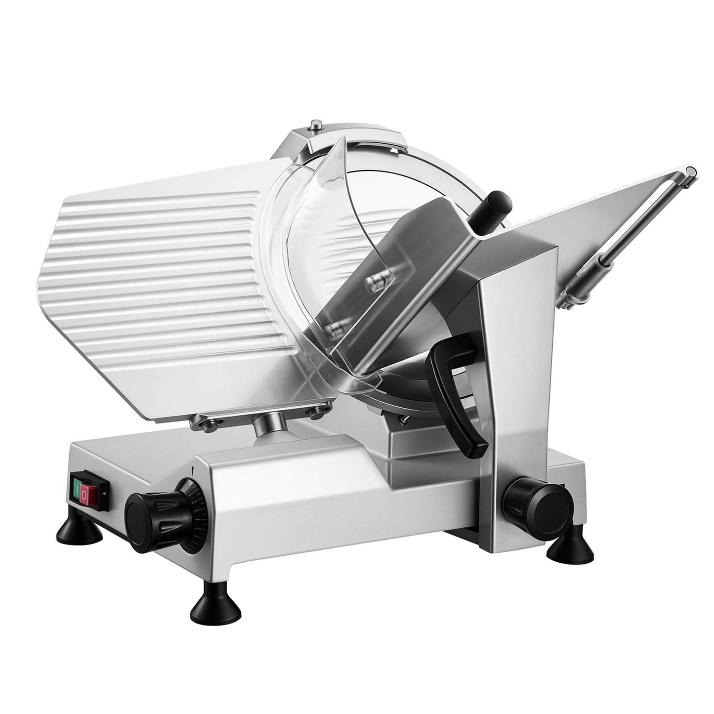 Commercial Meat Slicer, 400W Electric Cutter, Removable 30cm Carbon Steel Blade and Food Tray, 0-15mm Adjustable Thickness Food Slicer Machine, for Frozen Meat, Ham, Baguett, Steak, ETL Approved