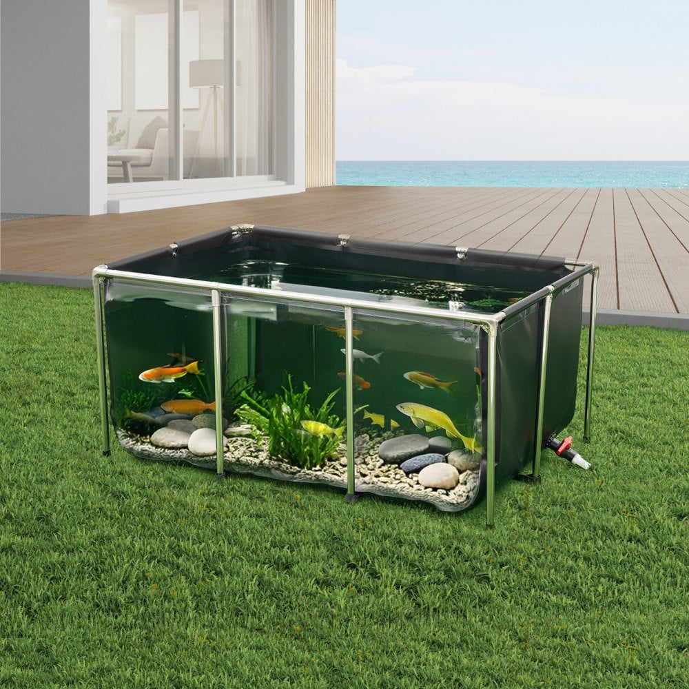 VEVOR Canvas Fish Pond Above Ground Koi Tank 1023.3 L with Clear Viewing Panel