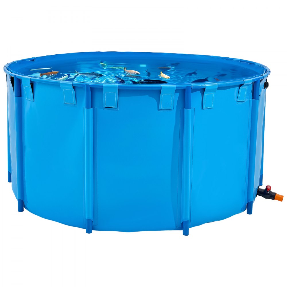 VEVOR Canvas Fish Pond Above Ground Fish Tank 3100.22 L Round Koi Pond (Blue)