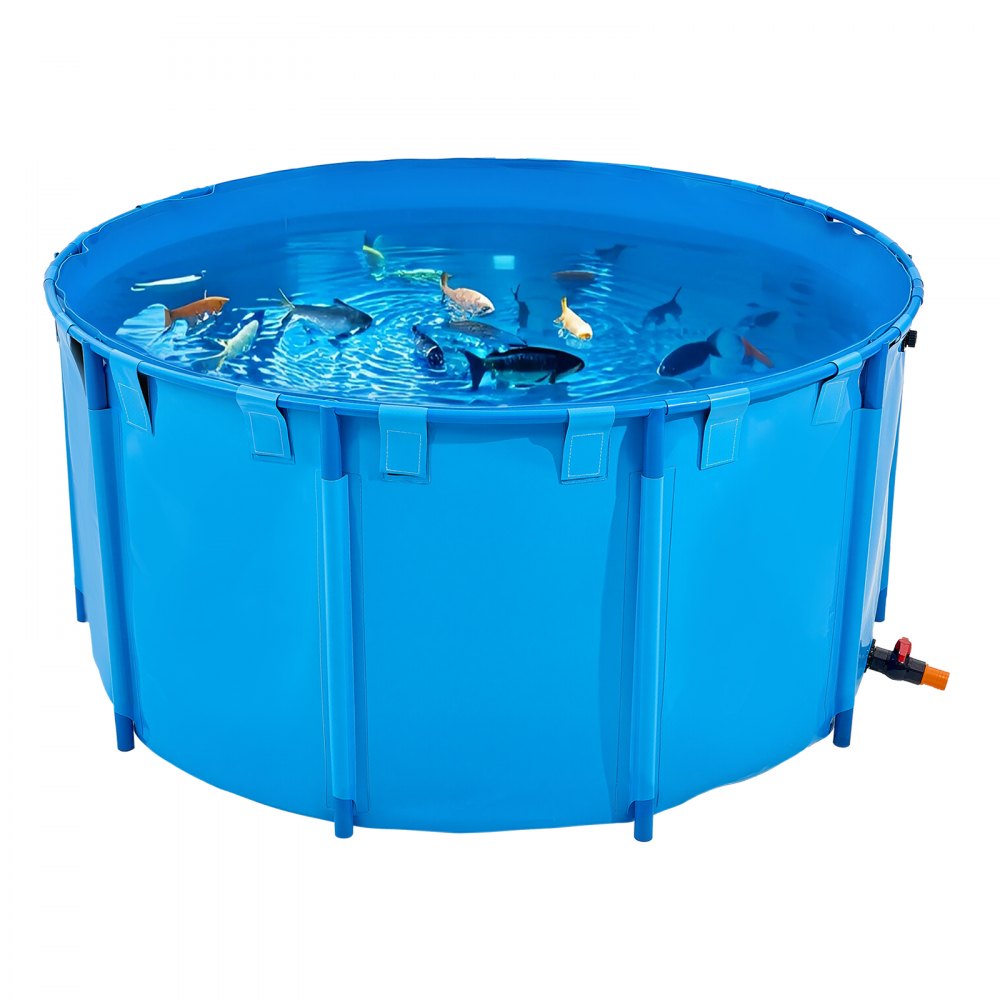 VEVOR Canvas Fish Pond Above Ground Fish Tank 3100.22 L Round Koi Pond (Blue)
