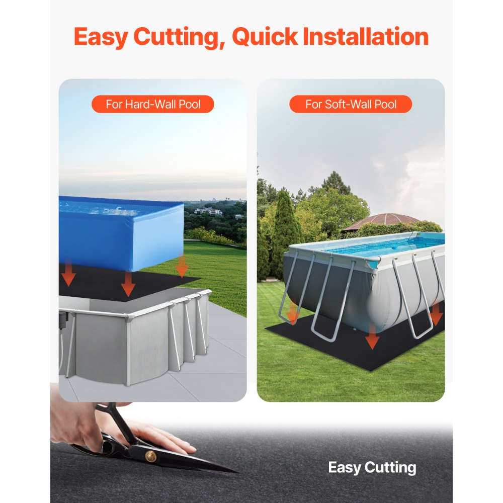 16x32ft Rectangle Pool Liner Pad Heavy Duty Pool Mat Prevent Punctures
