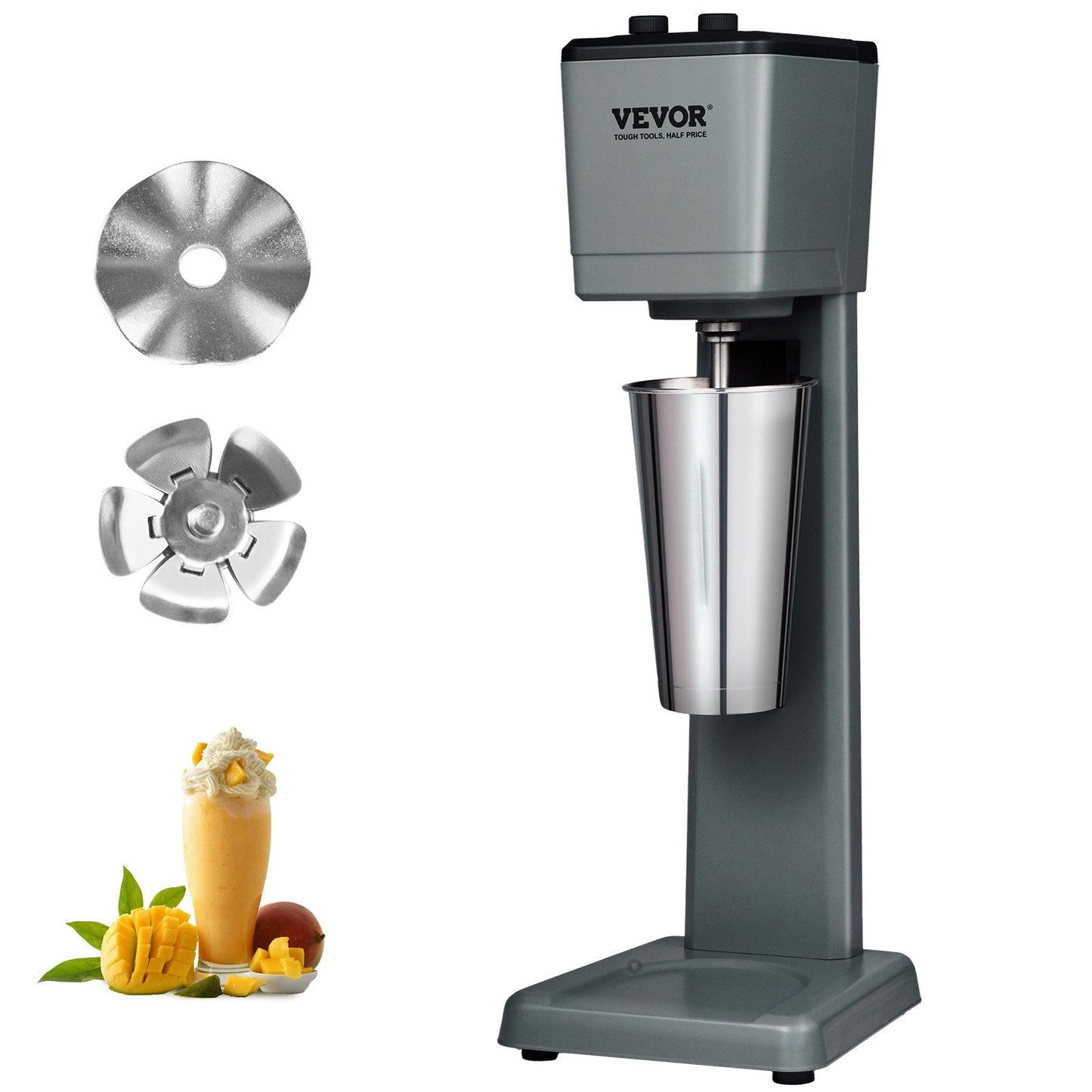 Electric Milkshake Mixer, 250W, Single Head, 820 ml Stainless Steel Cup