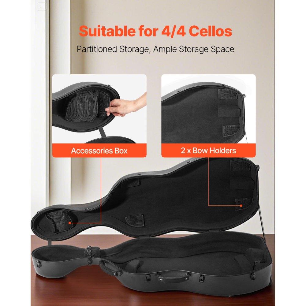 VEVOR Portable Composite Carbon Fiber 4/4 Full Size Violin Case Carrying Bag