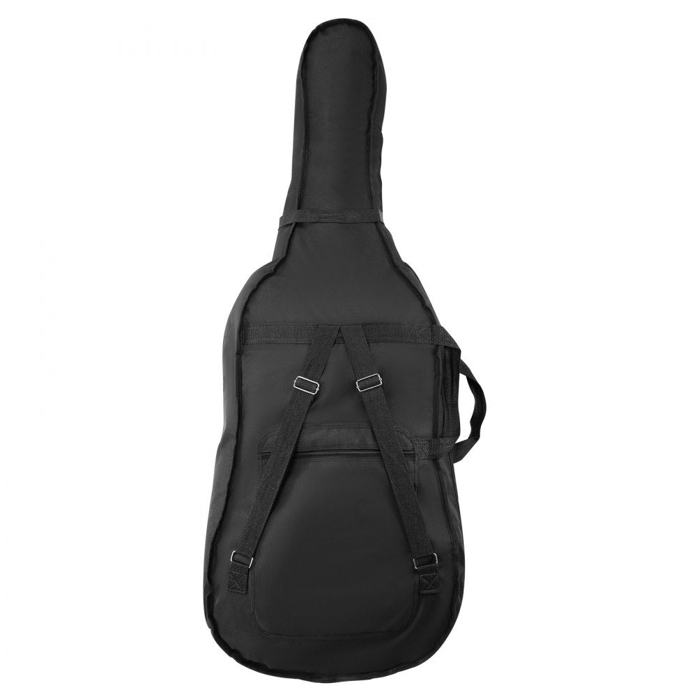 4/4 Full Size Cello Case, Nylon Waterproof, Lightweight Portable Travel Carrying Bag, with Reinforced Handle, Dual Shoulder Straps, Anti-Scratch, Professional Cello-Shape, for Cello, Black
