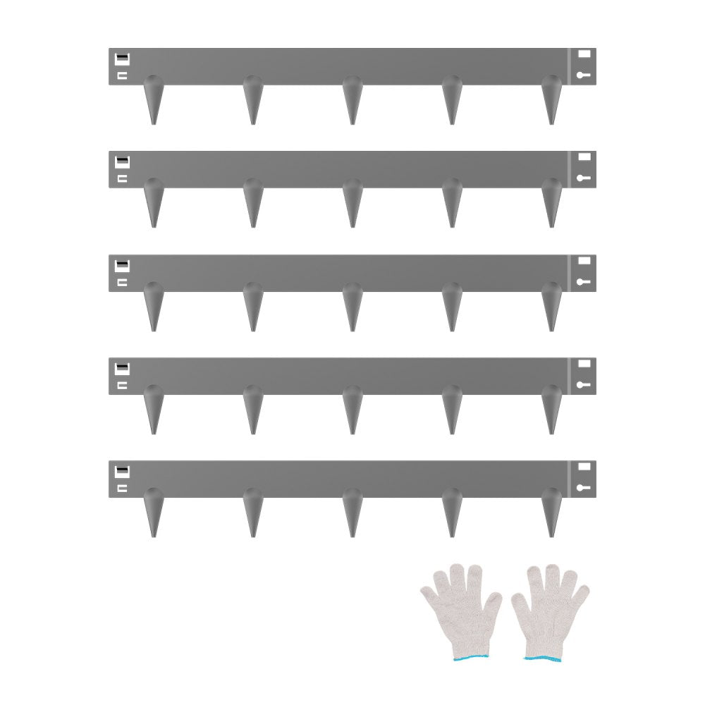 Steel Landscape Edging 5 Packs 39 x 3in Rust-Resistant for Yard Dark Gray