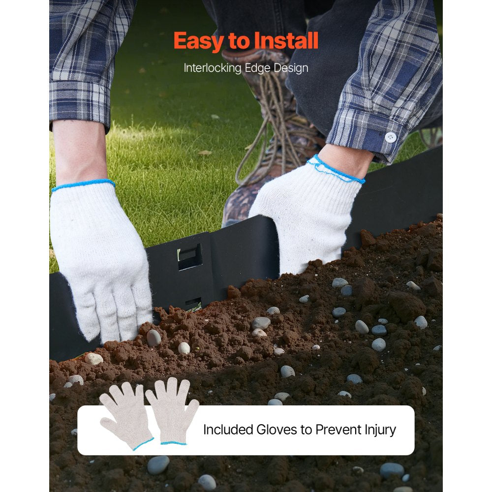VEVOR Steel Landscape Edging 5 Packs 39 x 5in Rust-Resistant for Yard Black