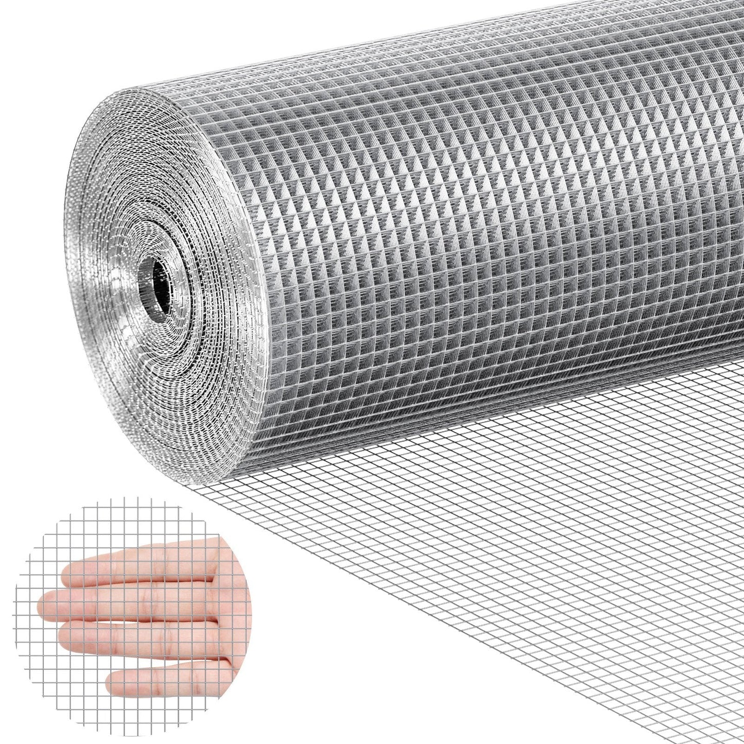 Galvanized Steel Wire Mesh Roll, 6.35mm, 0.91m x 30.48m, for Fencing & Cages