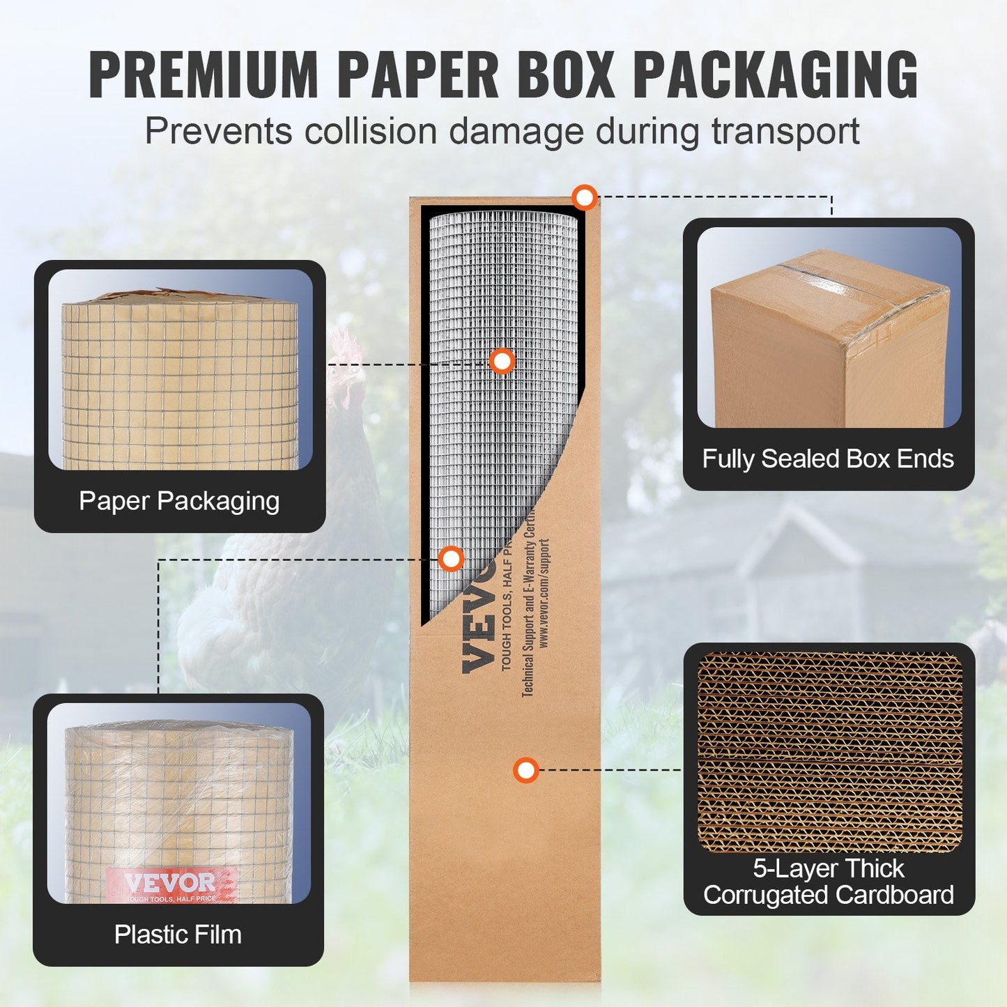 Galvanized Steel Wire Mesh Roll, 0.9m x 15.24m, 19 Gauge for Fencing & Cages