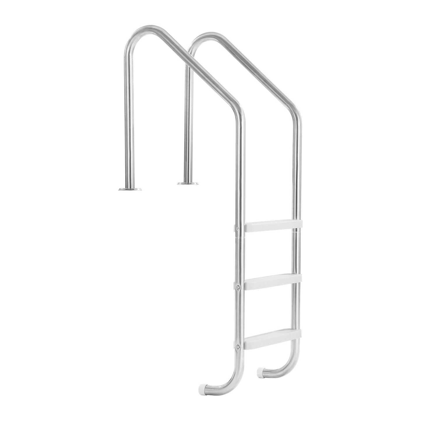 Swimming Pool Ladder, 3-Step Stairs with Double Handrails, Non-slip Heavy Duty Wide Steps, Stainless Steel Frame, 120 kg Capacity for 121.9-137.2 cm Inground Pools Entry/Exits, Indoor & Outdoor