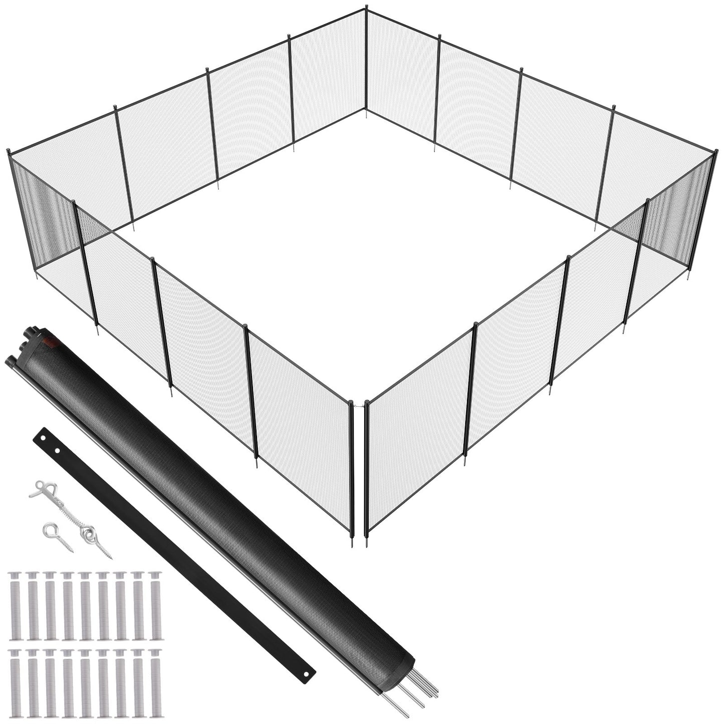 VEVOR Pool Fence, 4 x 48 FT Pool Fences for Inground Pools, Removable Child Safety