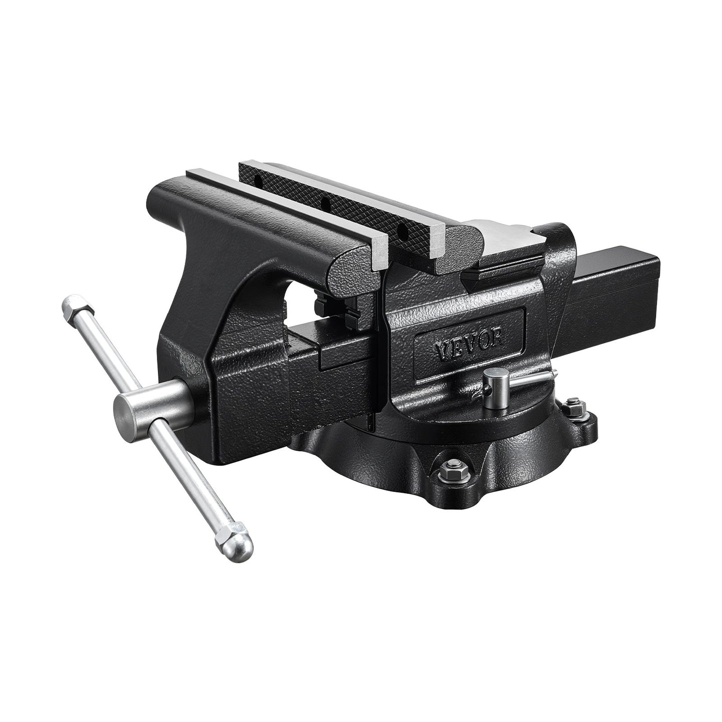 Heavy Duty Bench Vise, 254 mm Jaw Width, Multi-Purpose Ductile Iron Bench Vise with Anvil and 360-Degree Locking Swivel Base, 109 mm Throat Depth, 254 mm Jaw Opening, for Drilling, Pipe Cutting