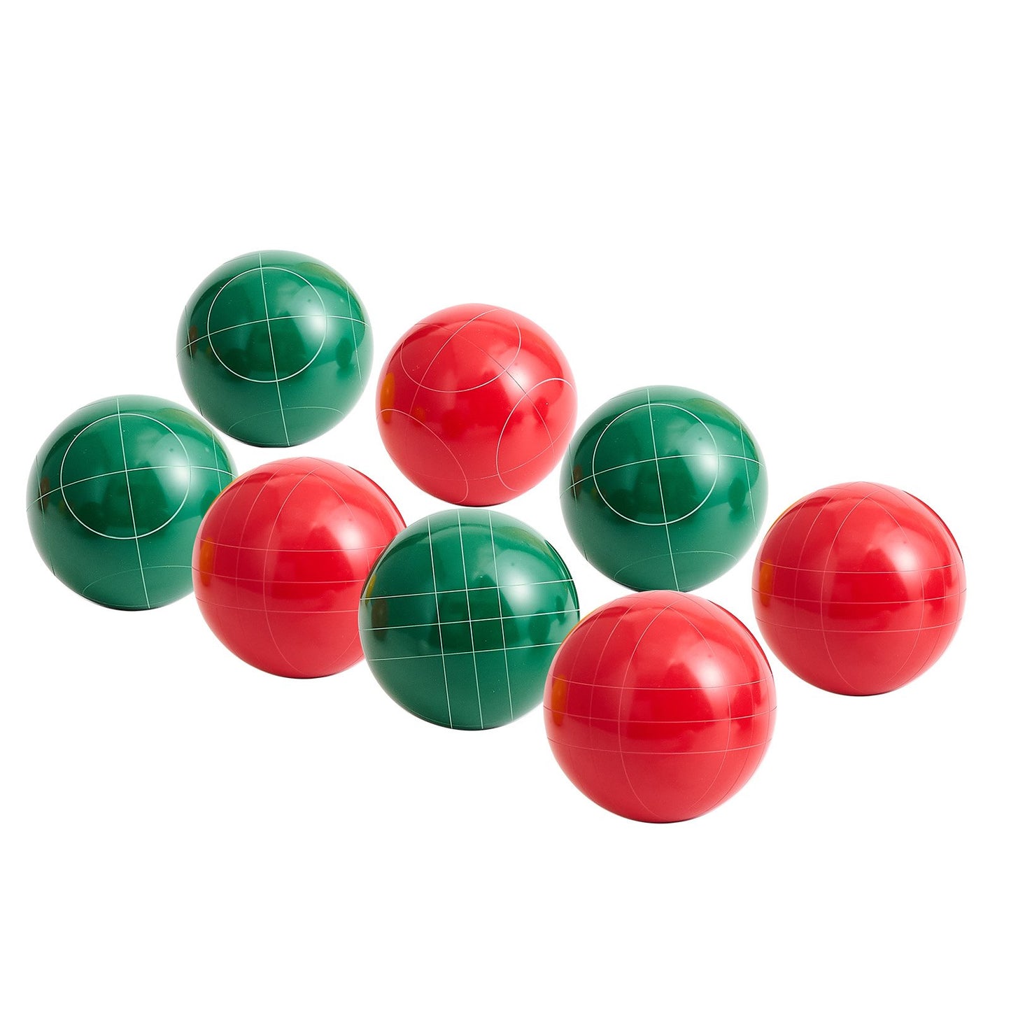 Bocce Ball Set, 107 mm, with 8 Resin Balls, Pallino, Carrying Bag and Measuring Rope, Red and Green 2 Colors, for 2 to 8 Players, Bocce Ball Game Set for Beach, Lawn, Family Backyard, Outdoor