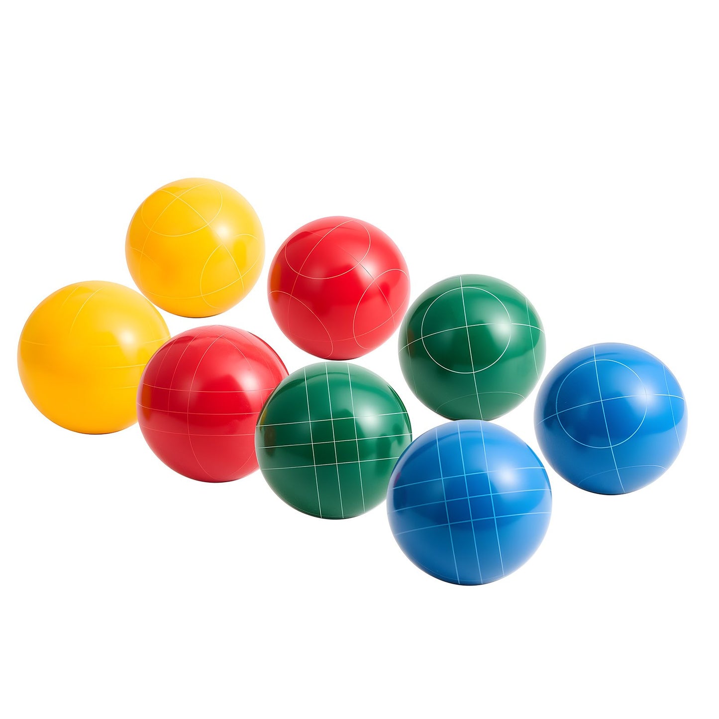 Bocce Ball Set, 90 mm, with 8 Resin Balls, Pallino, Carrying Bag and Measuring Rope, Red/Green/Blue/Yellow 4 Colors, for 2 to 8 Players, Bocce Ball Game Set for Beach, Lawn, Family Backyard