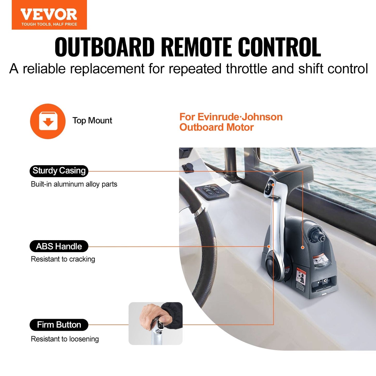 Marine Outboard Throttle Control with Power Trim for Evinrude Johnson