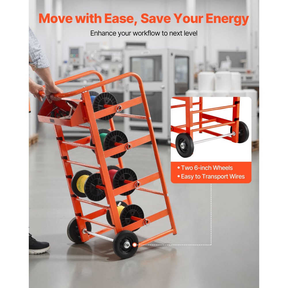 Wire Spool Rack 11 Rods Cable Caddy for Industrial Electrical Retail Use