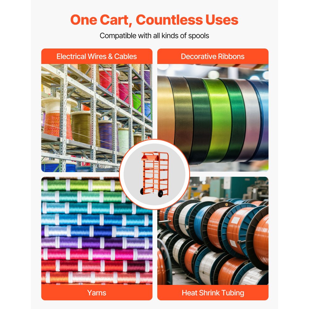 Wire Spool Rack 11 Rods Cable Caddy for Industrial Electrical Retail Use