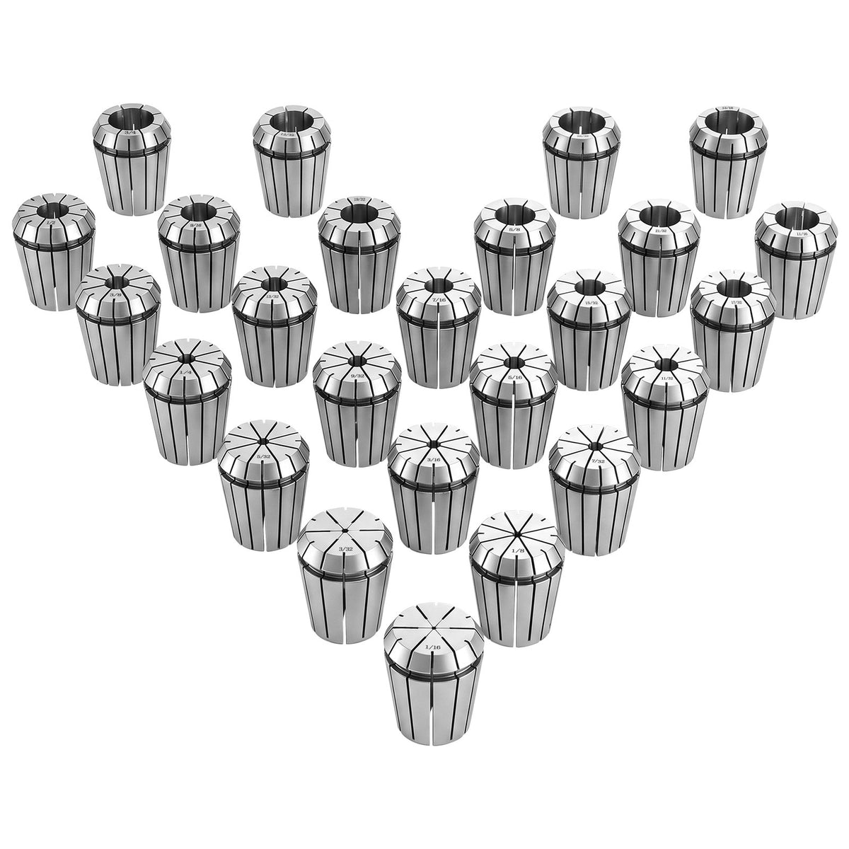 ER32 Collet Set 1/16"-13/16" 25 Piece ER32 Spring Collet Chuck Set, for Milling Machines & Drill Presses, 0.0008" TIR High Concentricity, Precision Lathe Chuck Tool with Storage Box, Alloy Steel