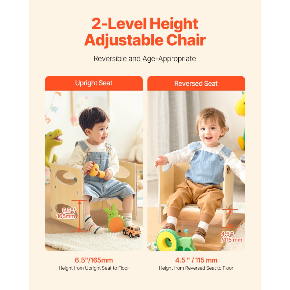 VEVOR Weaning Table and Chair Set Montessori Kids Activity Table and Chair Wood
