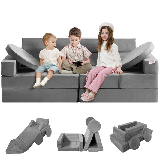 VEVOR Play Couch, 15pcs Modular Kids Nugget Couch, Toddler Foam Sofa Couch with