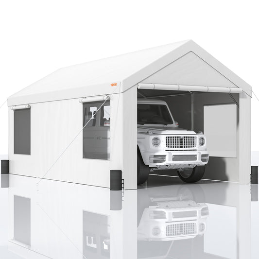 VEVOR Carport, 10x20ft Heavy Duty Car Canopy, Portable Garage with Roll-up Ventilated