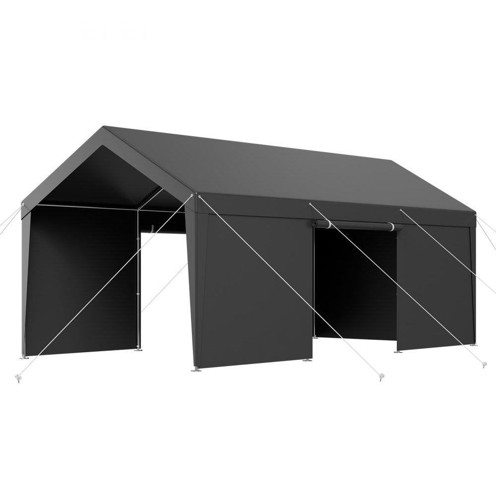 VEVOR Carport Car Canopy 12x20FT Heavy Duty Car Shelter with Sidewalls White