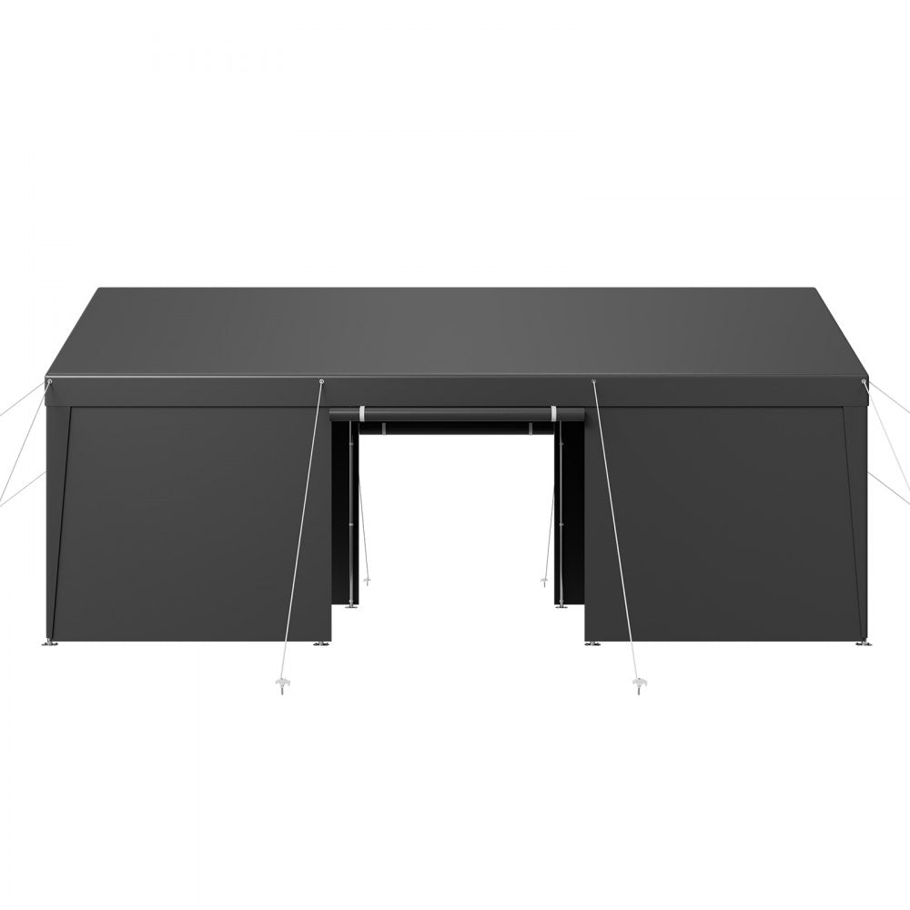 VEVOR Carport Car Canopy 12x20FT Heavy Duty Car Shelter with Sidewalls Grey