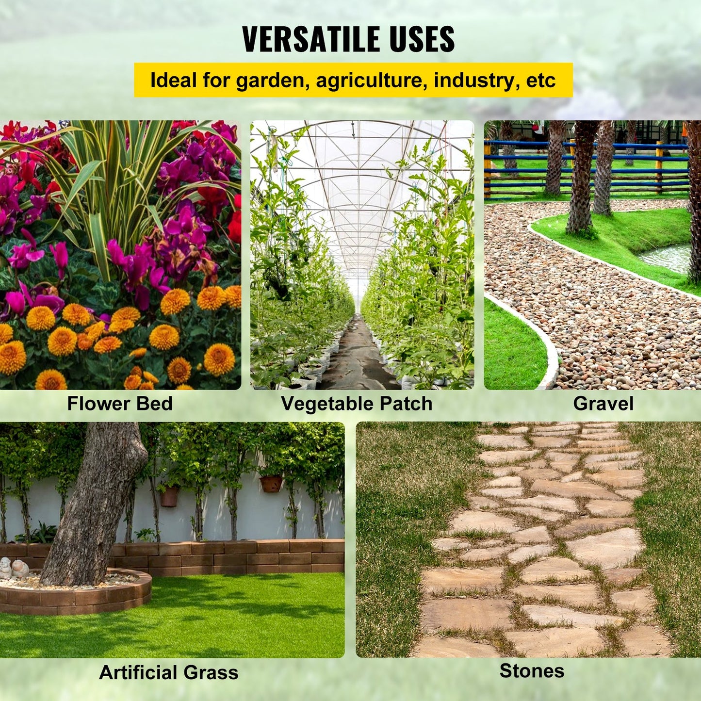 VEVOR Woven Ground Cover Weed Barrier 5.8oz Landscape Fabric 4'x 100' Garden Mat