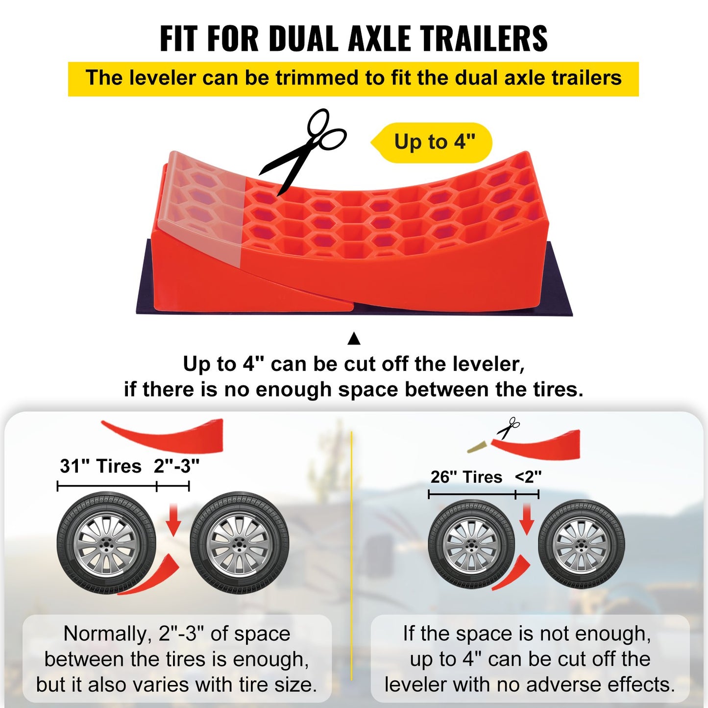 VEVOR Camper Leveler, 14 Pack, HDPE RV Leveling Blocks, Includes Two Curved Levelers,