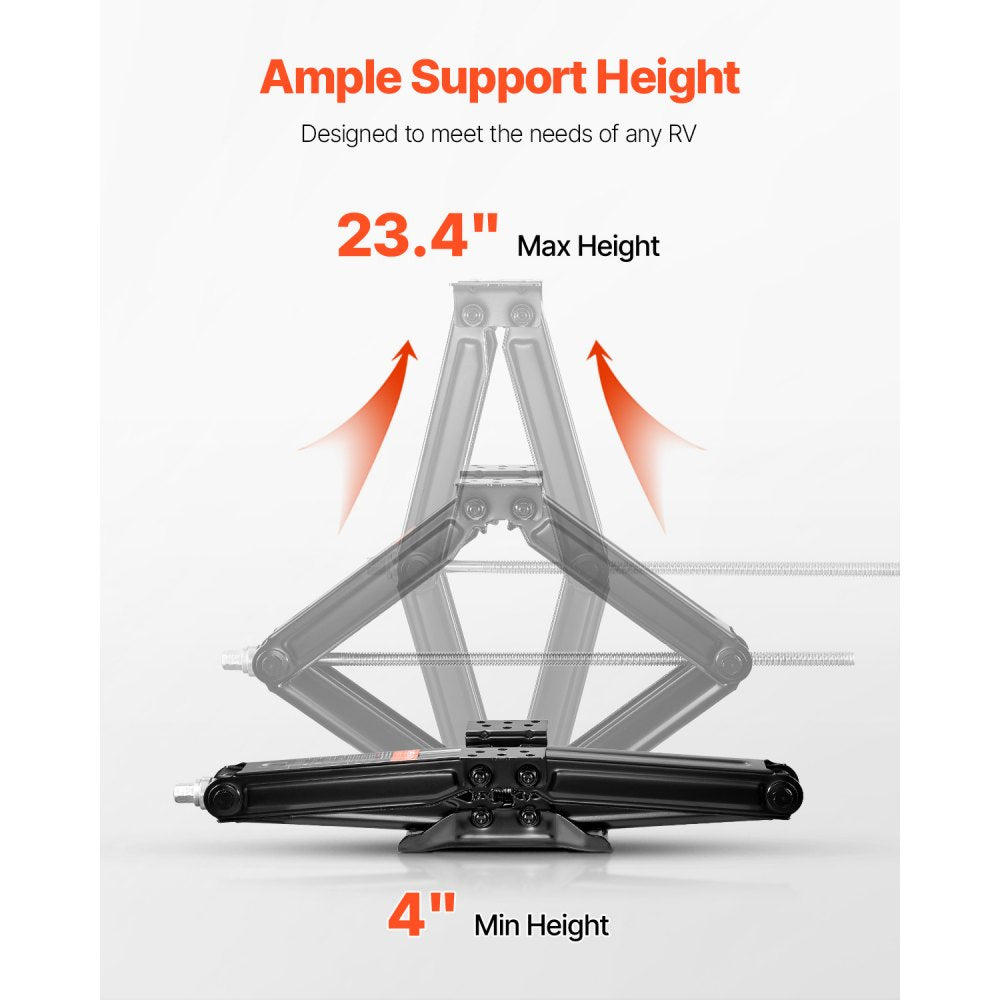 VEVOR RV Scissor Jacks 2268kg 59.5cm RV Stabilizer Leveling Scissor Jacks 2 Set