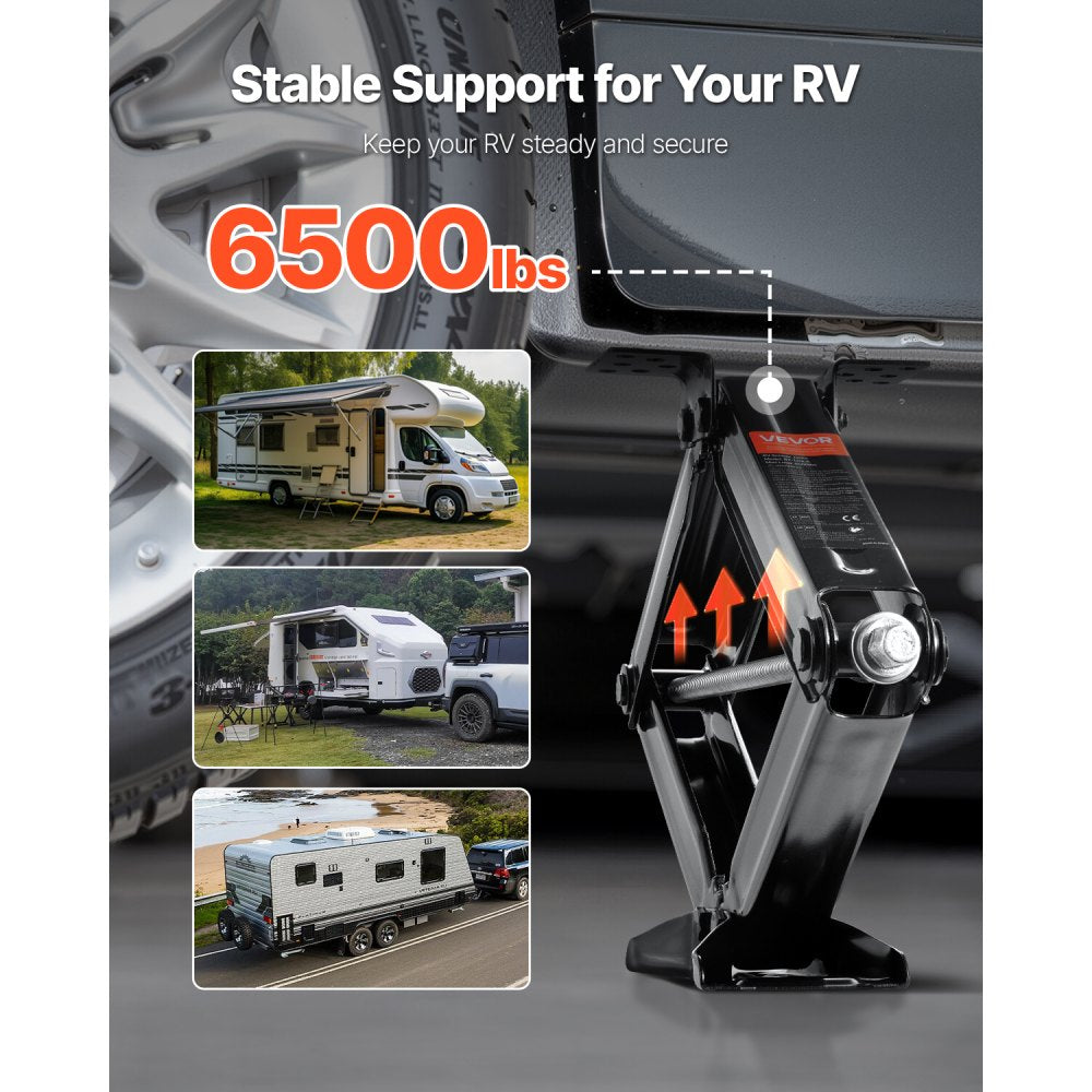 VEVOR RV Scissor Jacks 2948 kg 59.5cm RV Stabilizer Leveling Scissor Jacks 2 Set